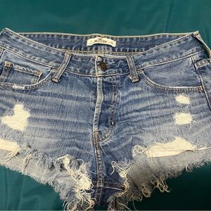 Hollister Women's Frayed Blue Jean Shorts